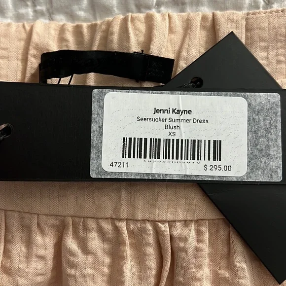 NWT JENNI KAYNE Seersucker Summer Dress in Blush - Picture 6 of 8